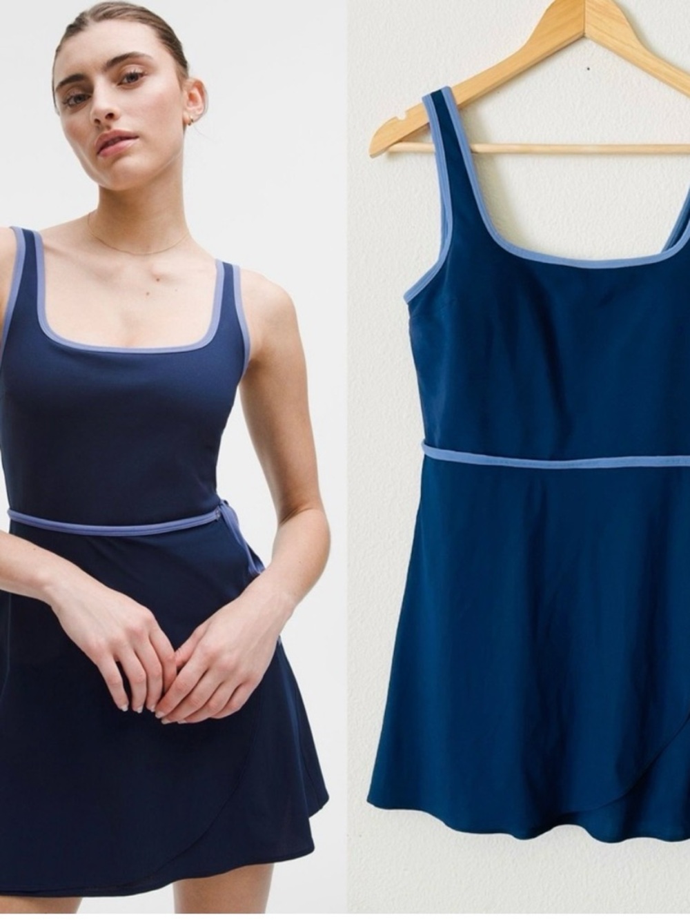 lululemon athletica Navy Dress with Light Blue Trim